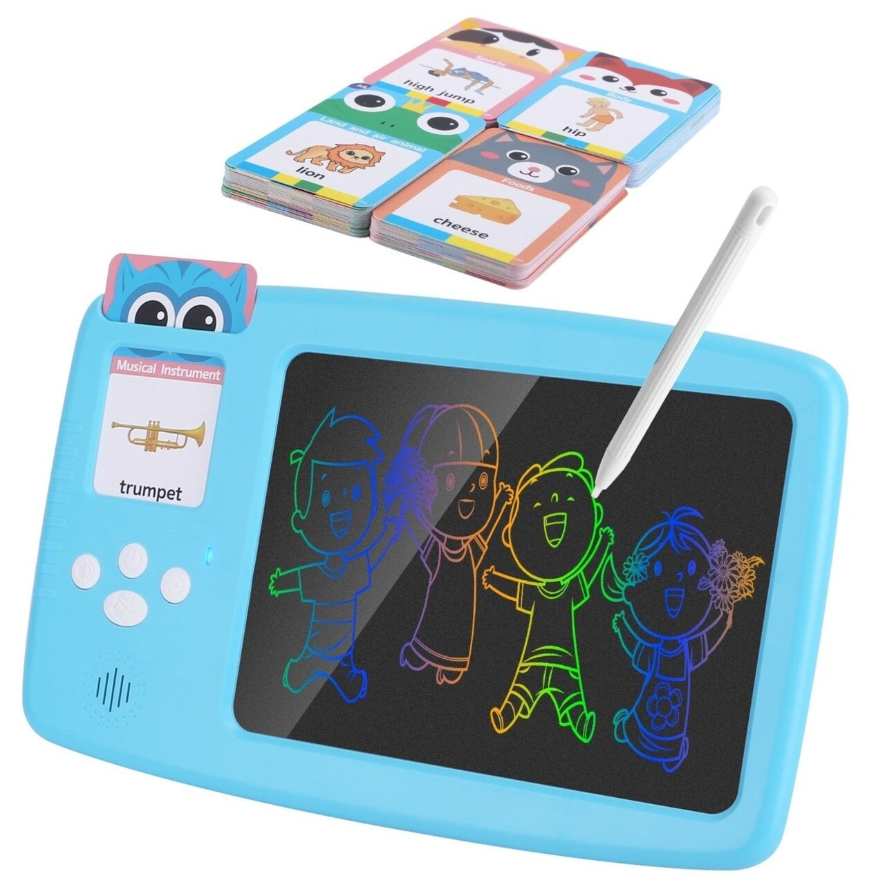 224 Words Toddler Learning Toy Talking Flash Cards With Lcd Writing Tablet Preschool Educational Reading Drawing Machine
